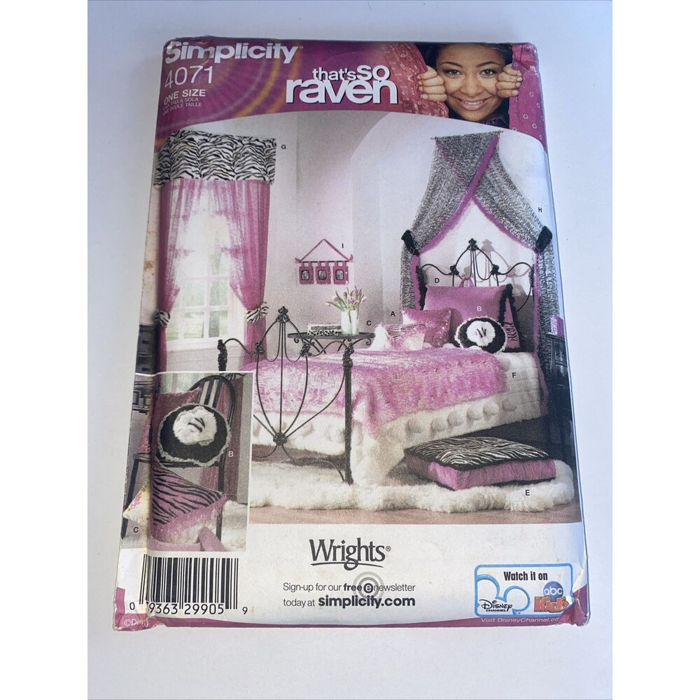 UNCUT FF That's so Raven Simplicity 4071 Teen Bedroom Curtains Pillow Dorm Decor